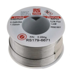 SOLDERING WIRE 1mm DIA LEAD 40%, TIN 60% MELTING 183/188°C 250gr