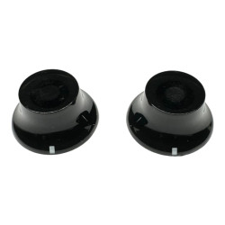AXLABS® BOUTONS BELL KNOBS POTENTIOMÈTRES MÉTRIQUES SANS NUMÉROS NOIR (2pcs)