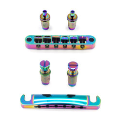 KD BY AXLABS® BRIDGE AND TAILPIECE LES PAUL® STYLE METRIC BURNT CHROME