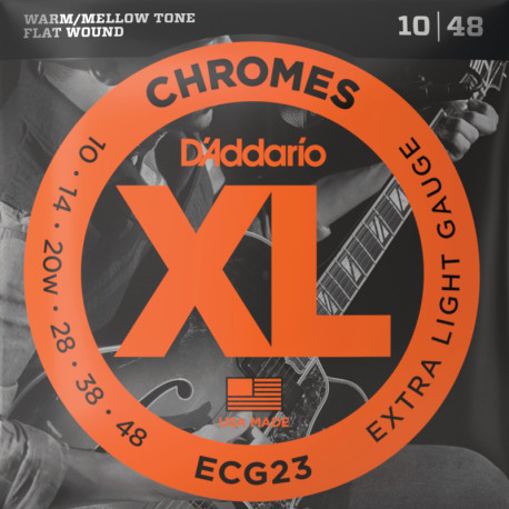 D'ADDARIO® XL CHROMES CORDES GUITARE ÉLECTRIQUE FILETS PLATS 010-048
