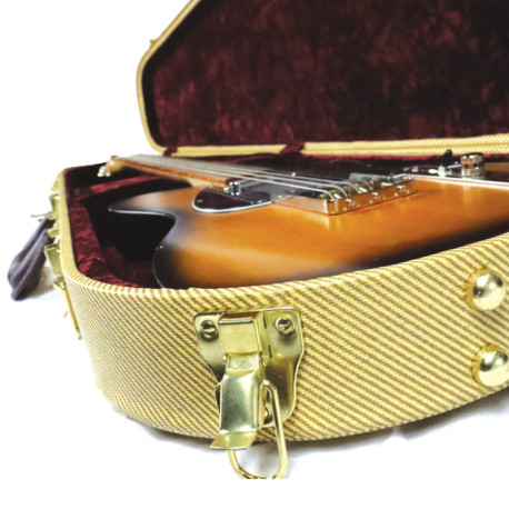 ! B-STOCK ! BOBLEN® ÉTUI GUITARE ÉLECTRIQUE FORME POIRE VELOURS - TWEED