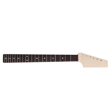 MARCEAU GUITARS® MANCHE TÊTE BRUTE ÉRABLE FLAMMÉ/PALISSANDRE 21F TALON STRAT®
