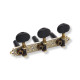 DER JUNG® MÉCANIQUES CLASSIQUE 3+3 DROITE BOUTON NOIR LAITON VIEILLI