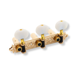 DER JUNG® MÉCANIQUES CLASSIQUE 3+3 DROITE BOUTON NACRÉ DORÉ