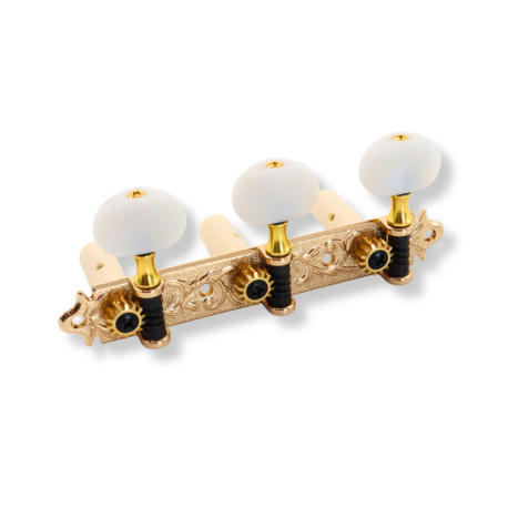 DER JUNG® MÉCANIQUES CLASSIQUE 3+3 DROITE BOUTON NACRÉ DORÉ