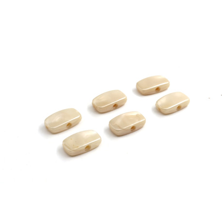 ! DEALS ! BOUTONS MÉCANIQUES RECTANGULAIRES 23.8x13.5mm PARCHMENT NARCRÉ (6pcs)
