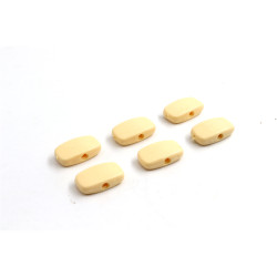 ! DEALS ! BOUTONS MÉCANIQUES RECTANGULAIRES 23.8x13.5mm CRÈME (6pcs)