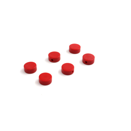 ! DEALS ! BOUTONS MÉCANIQUES RONDS 6.3 x 13.5mm ROUGE TAGADA® (6pcs)