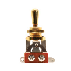 WD MUSIC® SÉLECTEUR TOGGLE 3 POSITIONS STANDARD (BOUTON MÉTAL) DORÉ