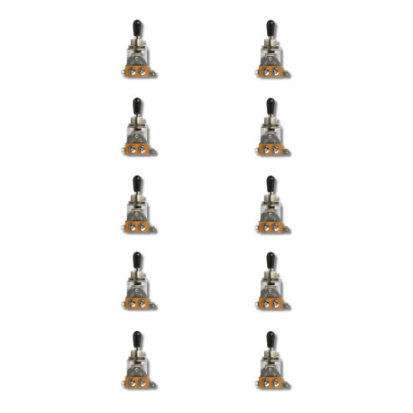 SÉLECTEUR TOGGLE 3 POSITION FILETAGES BOUTON / ÉCROU US CHROME (Bulk 10pcs)