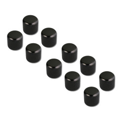 DOME KNOB BLACK GROS GRAIN 18MM (BULK PACK 10PCS)