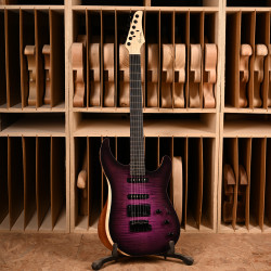 MARCEAU GUITARS® FASCINANTE TABLE ET MANCHE FLAMMÉS TOUCHE ÉBÈNE PURPLE BURST