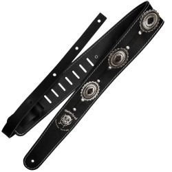 RICHTER® MOTÖRHEAD CONCHO GUITAR STRAP BLACK / OLD SILVER