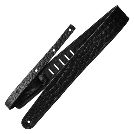 RICHTER® RAW II CONTOUR CROC GUITAR STRAP BLACK