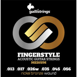 GALLI STRINGS® FINGERSTYLE CORDES ACOUSTIQUE NICKEL/BRONZE MEDIUM 013-056